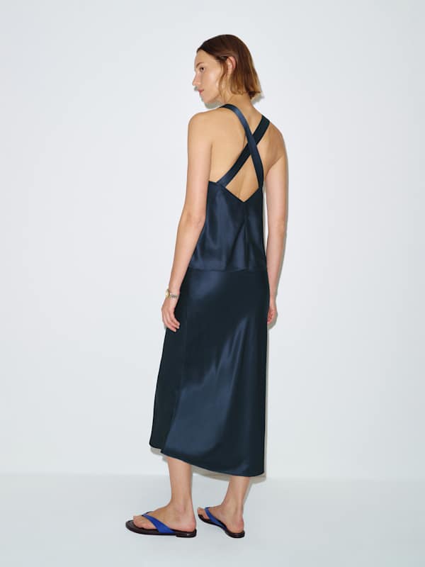 Cassidy Silk Two Piece - Navy