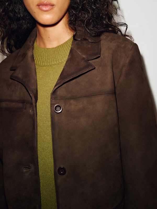 Veda Rhodes Suede Jacket - Mole Suede