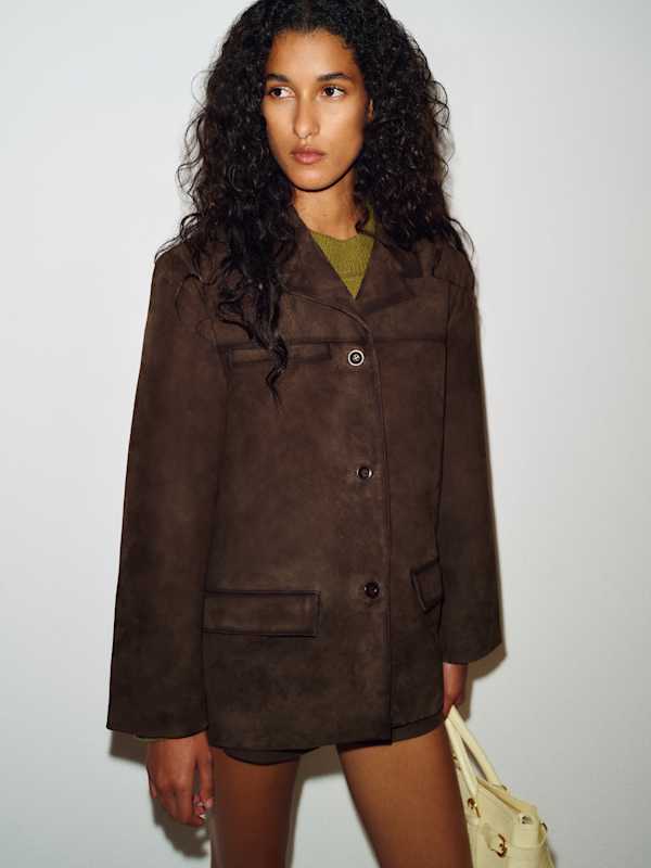Veda Rhodes Suede Jacket - Mole Suede