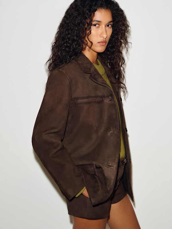 Veda Rhodes Suede Jacket - Mole Suede
