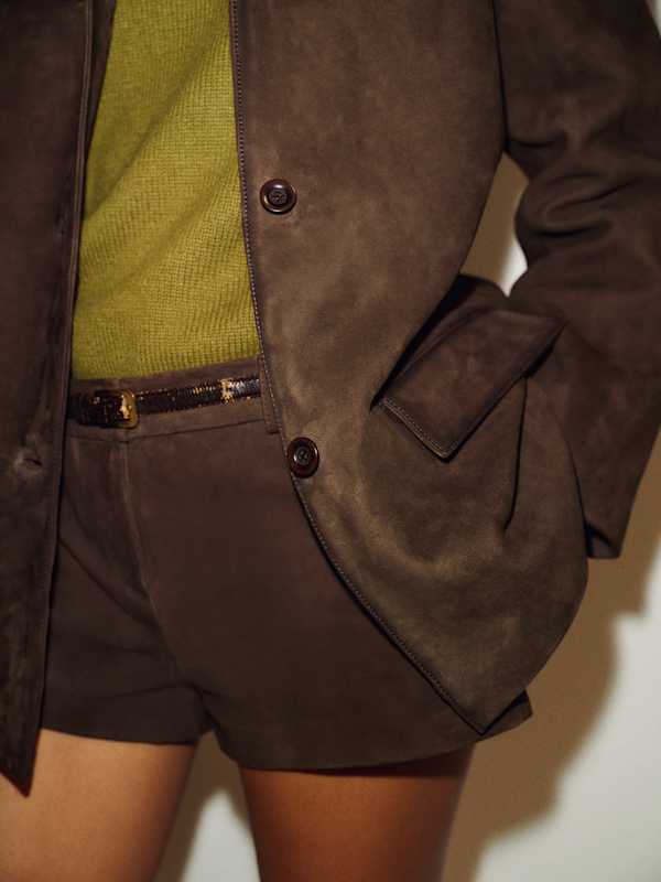 Veda Rhodes Suede Jacket - Mole Suede