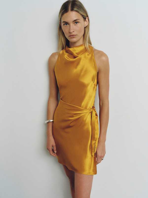 Stelliana Silk Dress - Honey Mustard