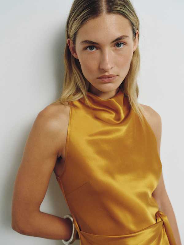 Stelliana Silk Dress - Honey Mustard