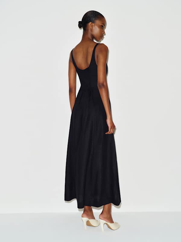 Fraise Linen Dress - Black