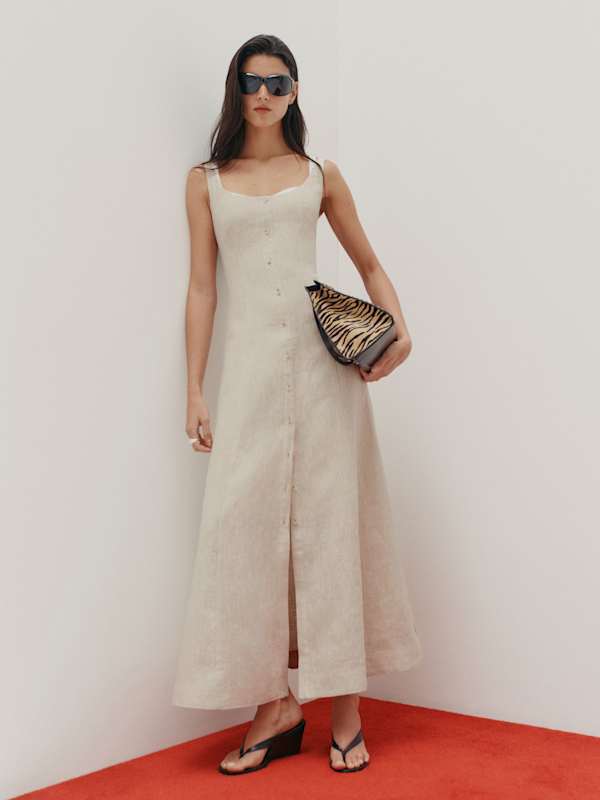 Fraise Linen Dress - Oatmeal