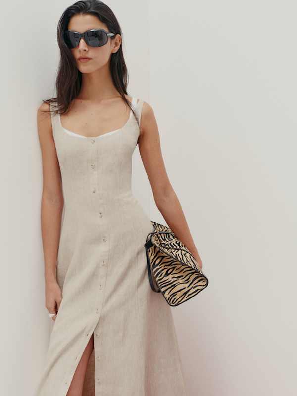 Fraise Linen Dress - Oatmeal