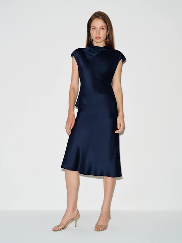 Ensemble en soie Winslet - Bleu marine
