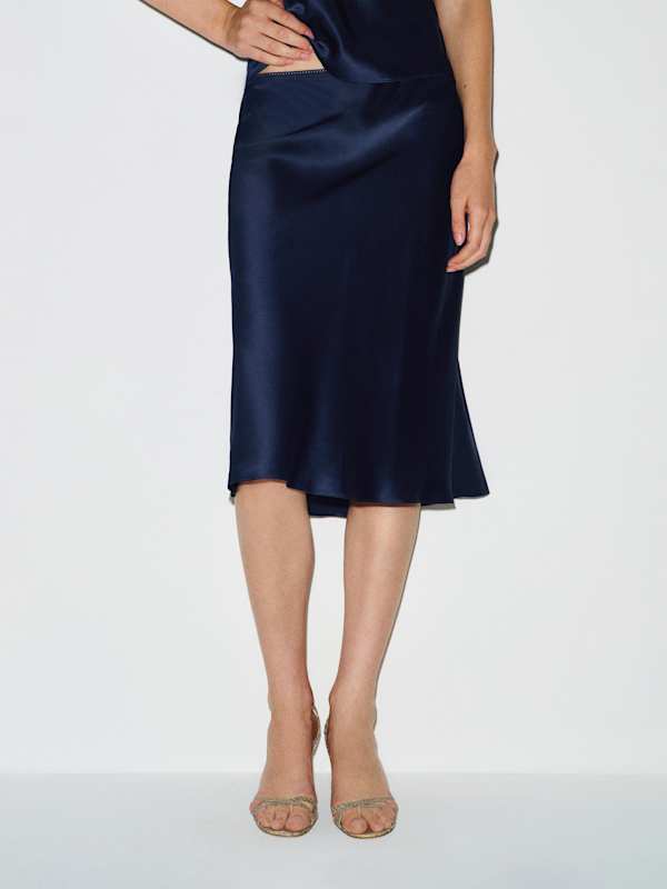 Ensemble en soie Winslet - Bleu marine