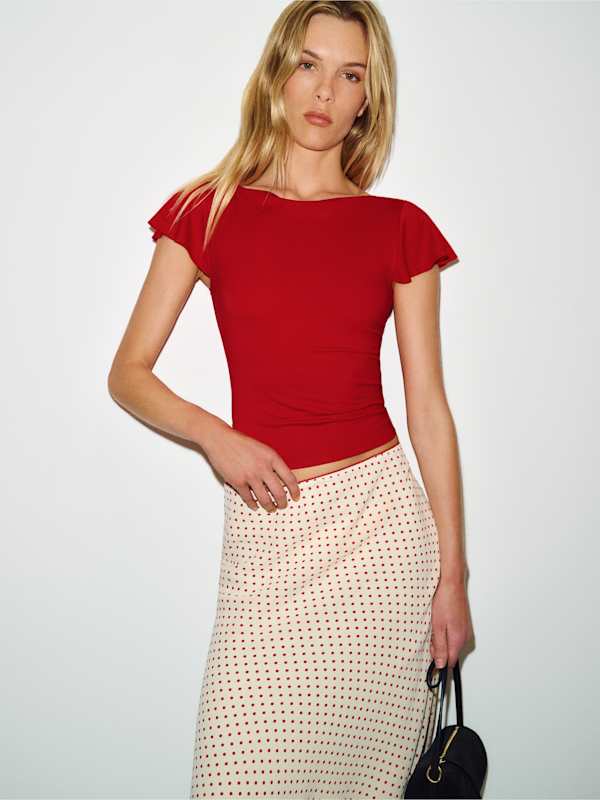 Top en maille Jensen - Rouge &agrave; l&egrave;vres