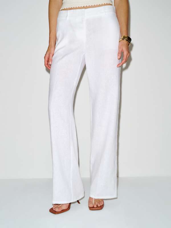 Gisele Low Rise Linen Short Pant - White