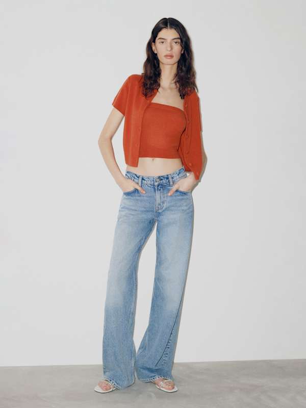 Flavia Cashmere Cardigan Set - Chili Mango