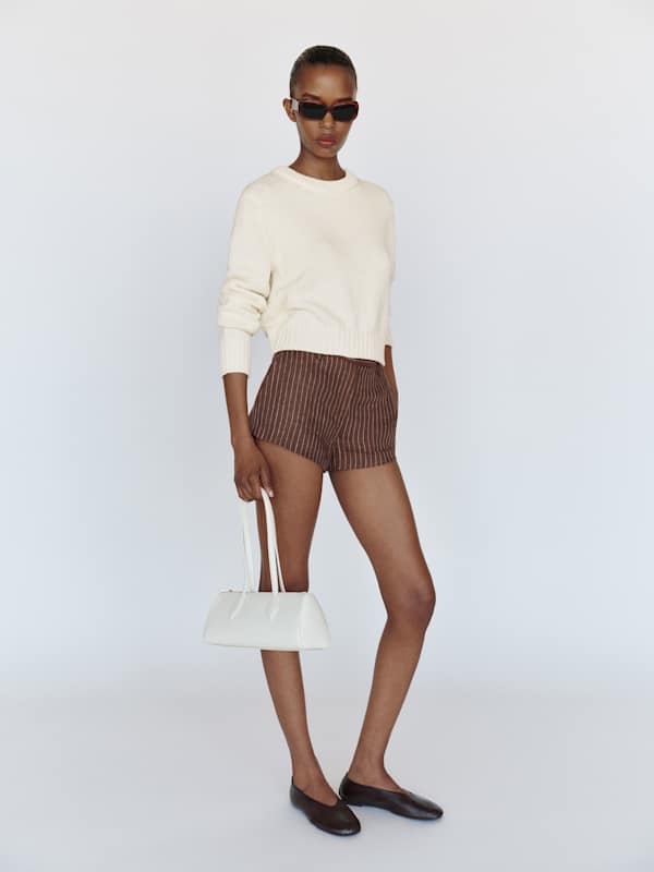 Eleni Cotton Crew Sweater - Fior Di Latte