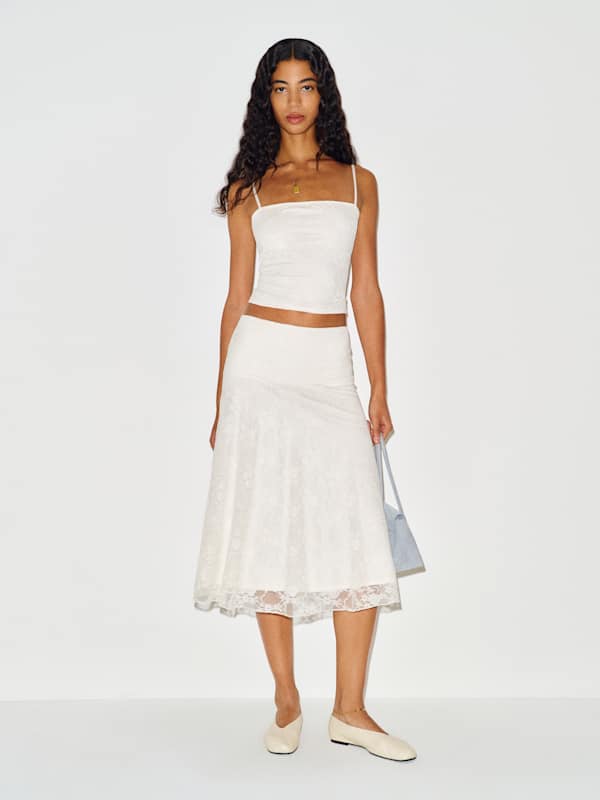 Lennon Knit Two Piece - White Lace