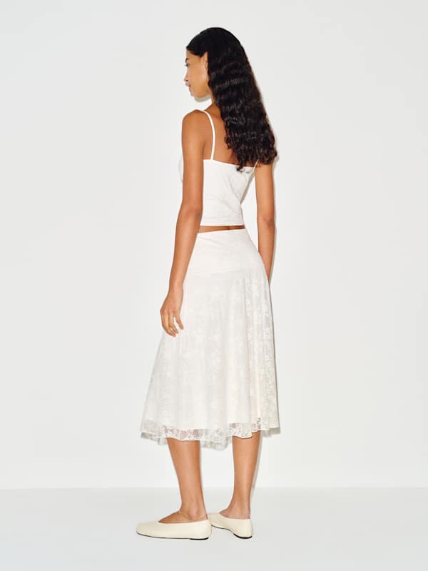Lennon Knit Two Piece - White Lace
