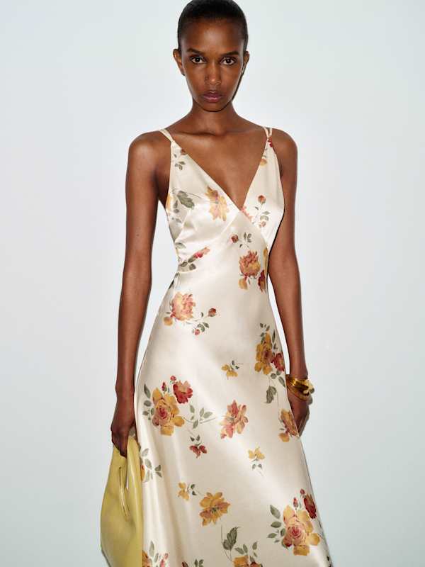 Anaya Silk Dress - Climbing Rose