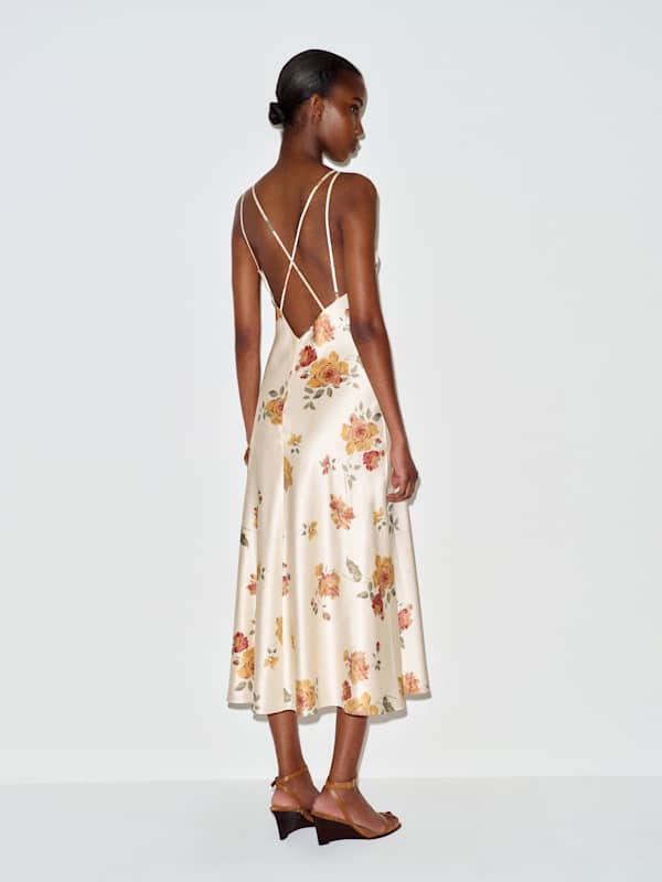 Anaya Silk Dress - Climbing Rose