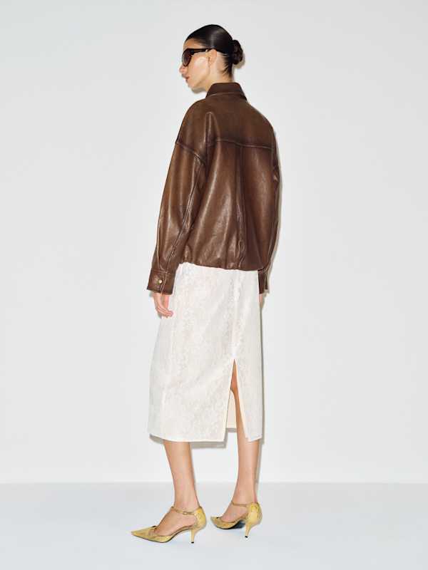 Veda Taelor Bomber Jacket - Cafe Distressed Leather