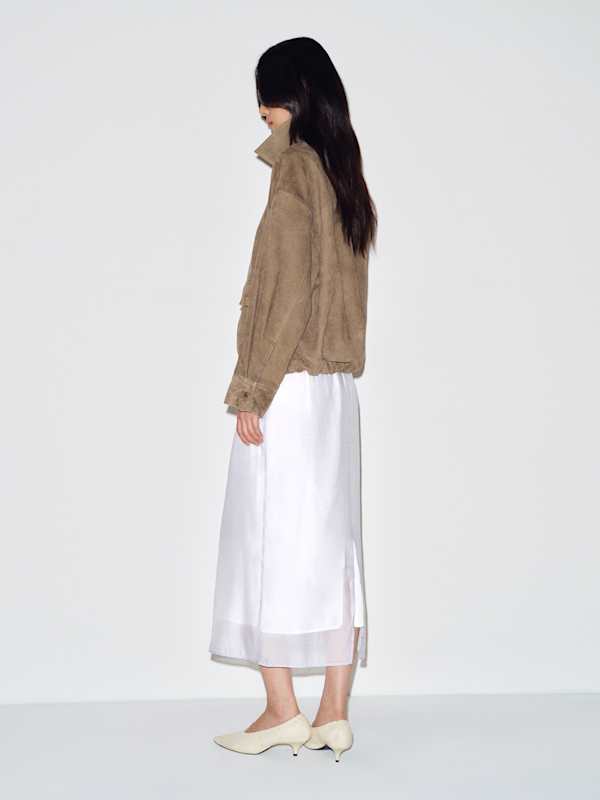 Veda Taelor Bomber Jacket - Mushroom Suede