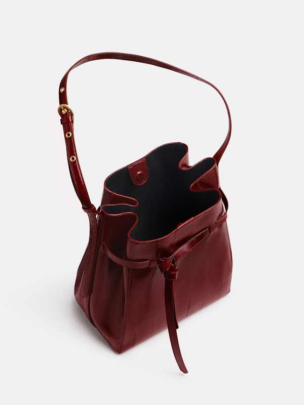 Beatrice Bucket Tote - Oxblood Eel
