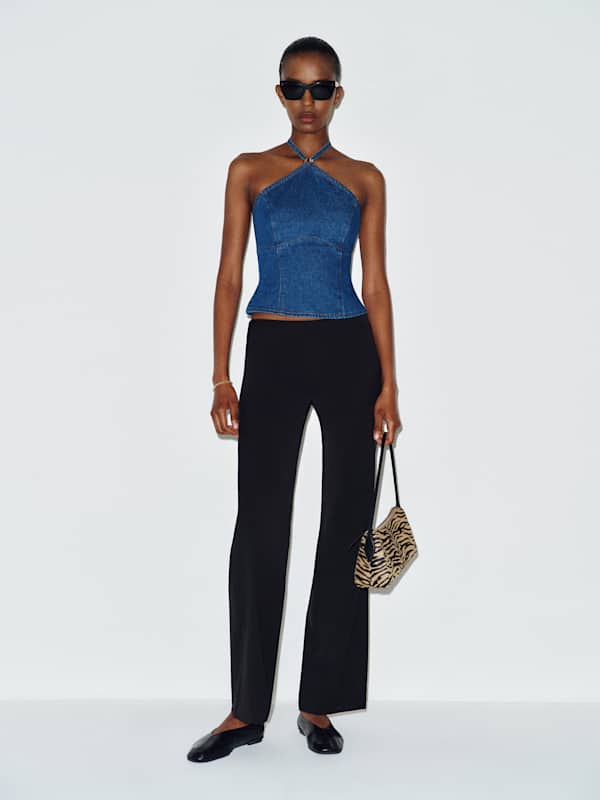 Meghan Denim Halter Top - Salinas