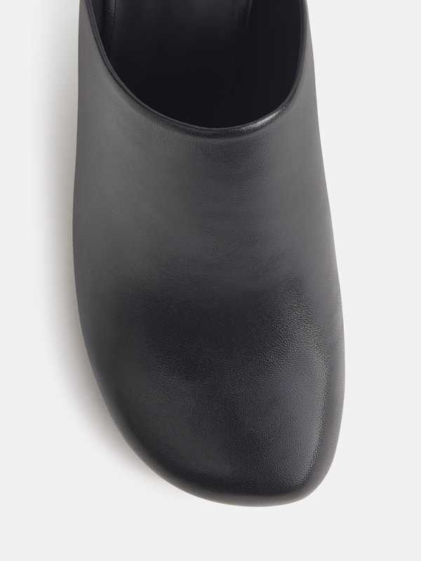 Phadra Heeled Mule - Black Leather