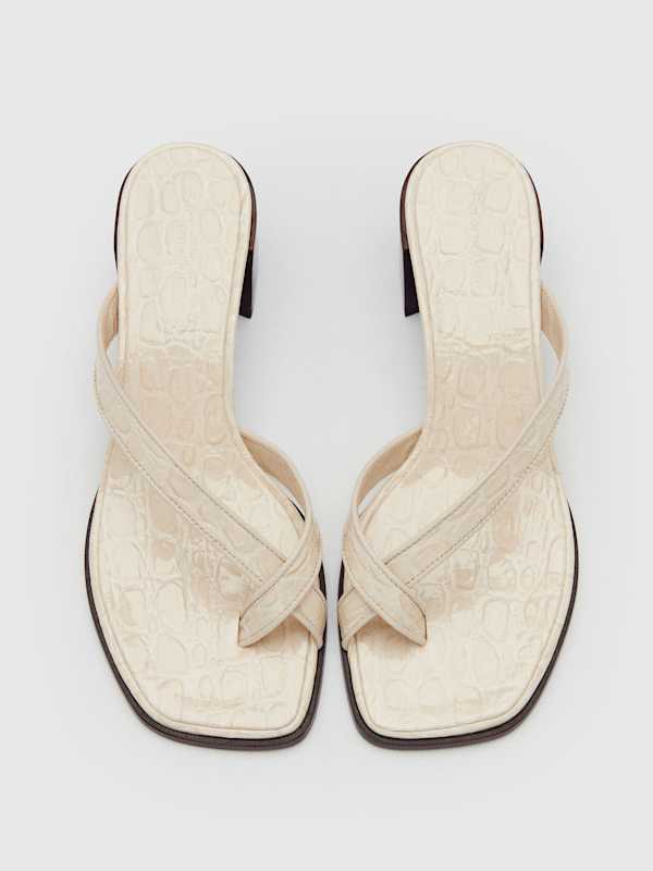 Sonoma Heeled Sandal - Almond Croc Patent