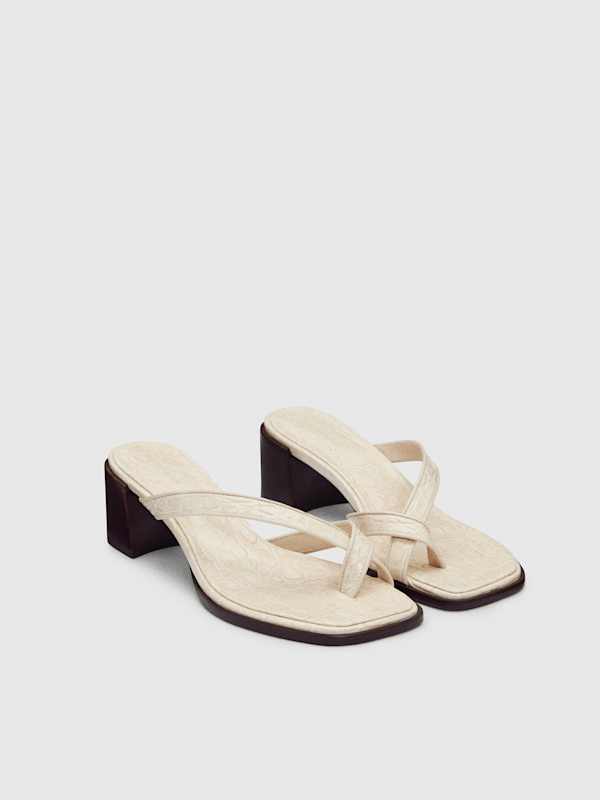 Sonoma Heeled Sandal - Almond Croc Patent