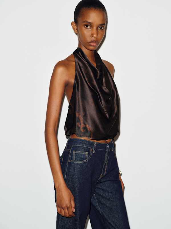 Jony Silk Top - Onyx Tapestry