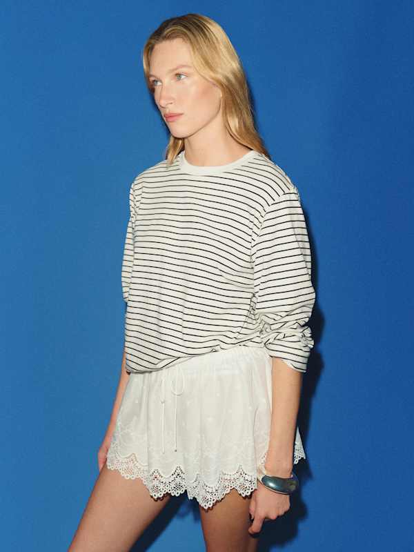 Marine Short - White Embroidery