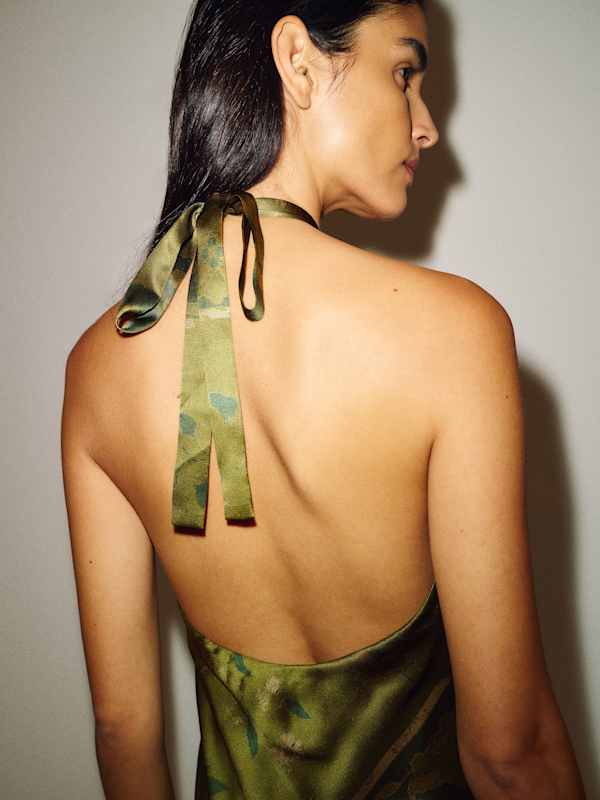 Opaline Silk Dress - Emerald Tapestry