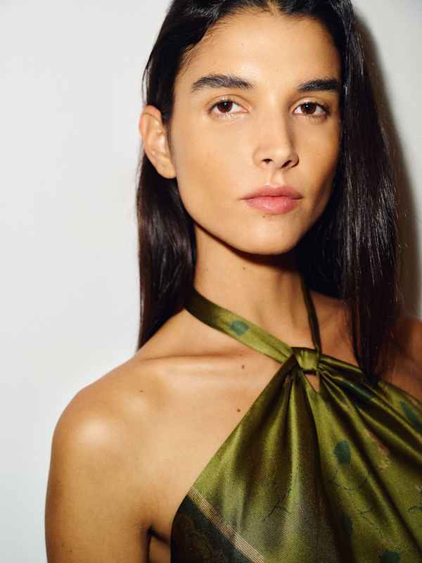 Opaline Silk Dress - Emerald Tapestry