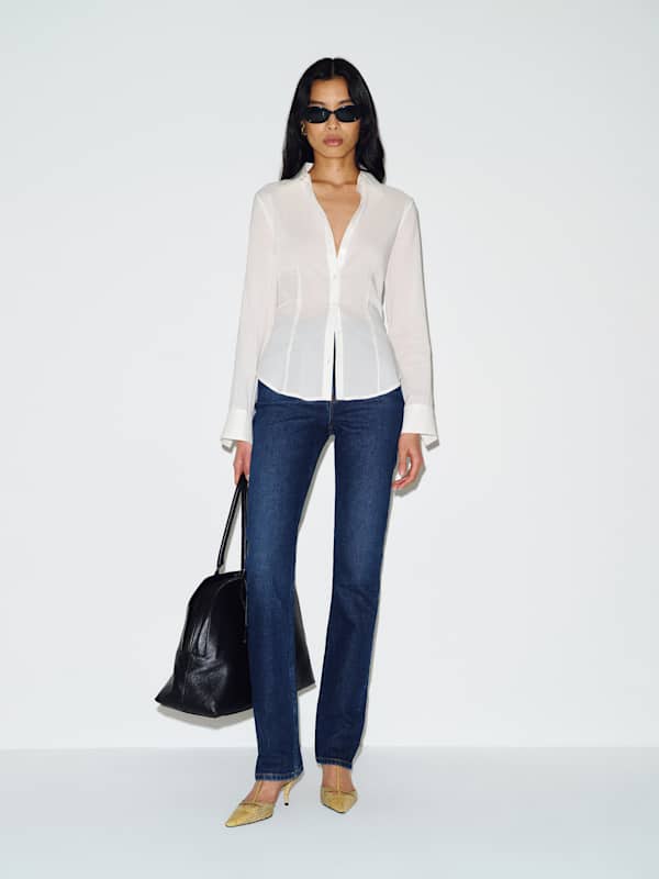 Raya Fitted Voile Shirt - White