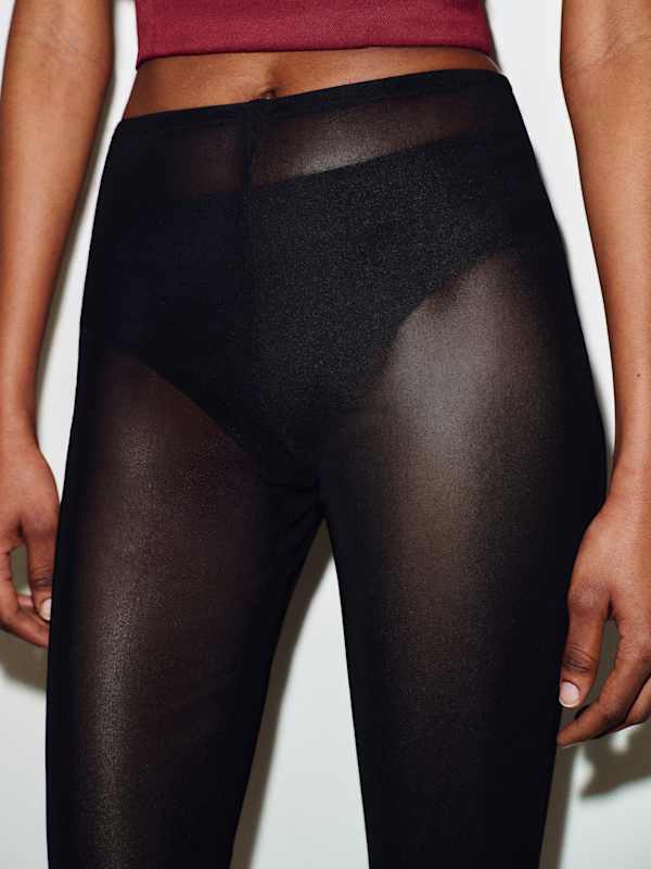 Jill Cropped Mesh Pant - Black