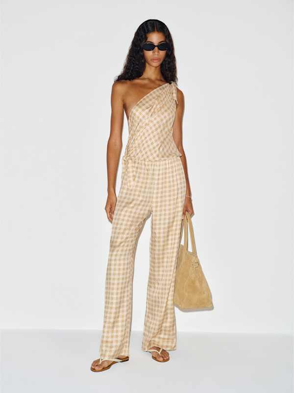 Jenni Silk Twill Jumpsuit - Diane Check