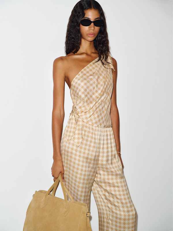Jenni Silk Twill Jumpsuit - Diane Check