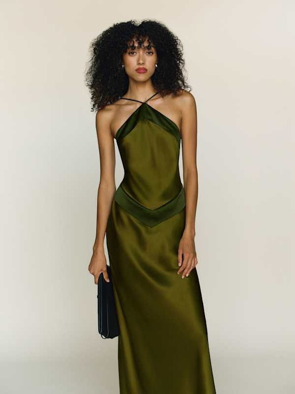 Petites Jillian Silk Dress - Pear