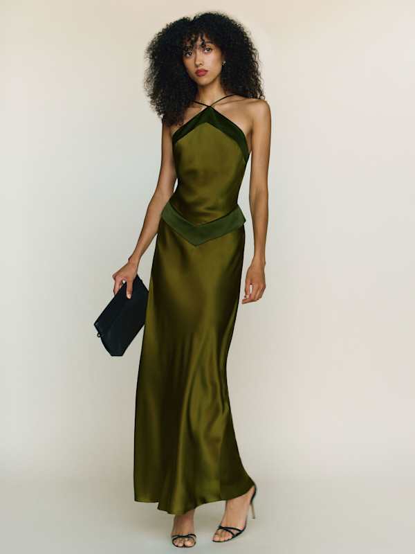 Petites Jillian Silk Dress - Pear
