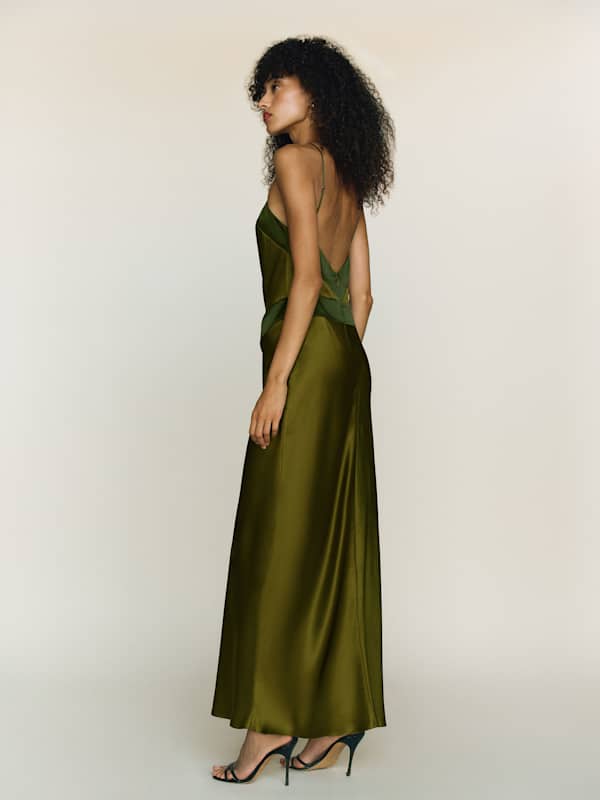 Petites Jillian Silk Dress - Pear
