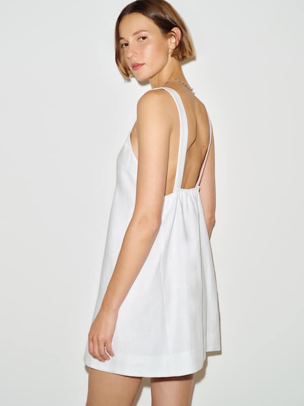 Luella Linen Dress - White