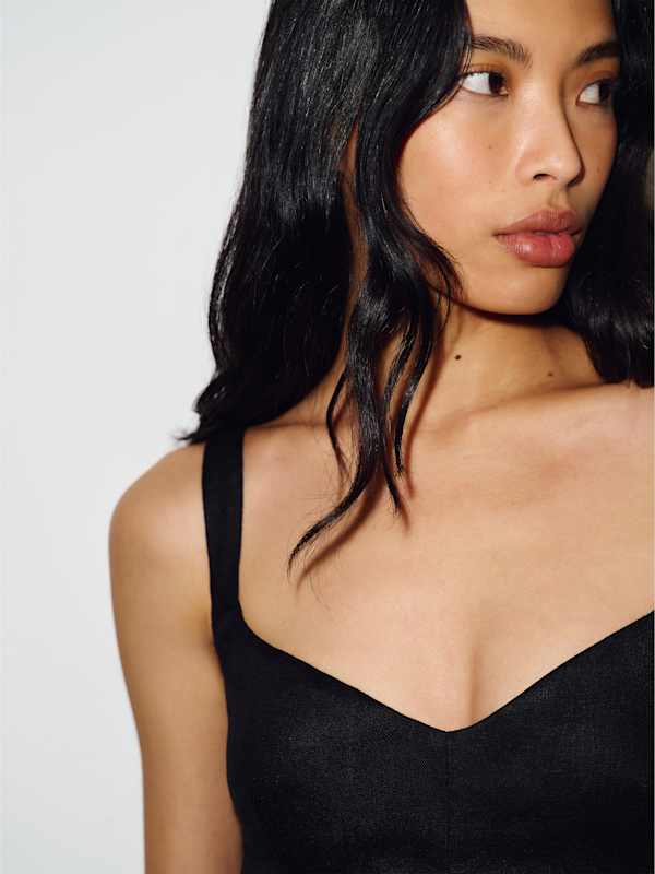 Birdie Linen Dress - Black