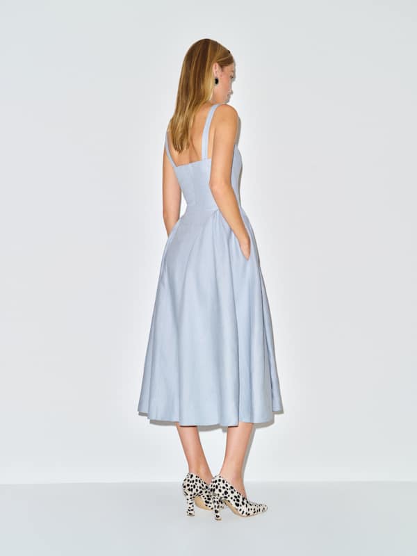 Birdie Linen Dress - Cloud Blue