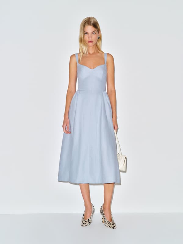 Birdie Linen Dress - Cloud Blue