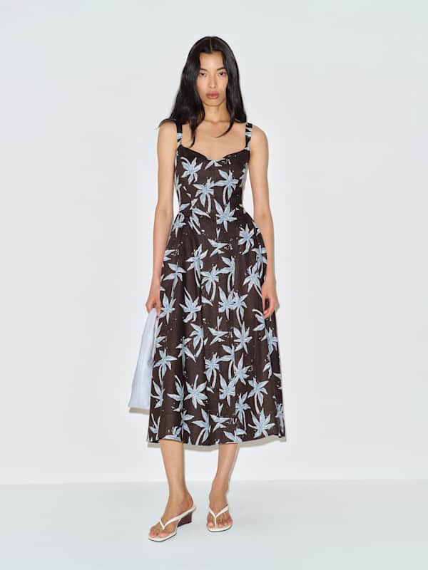 Birdie Linen Dress - Date Palm