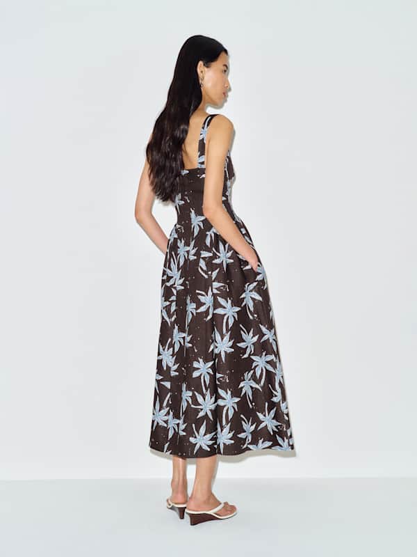Birdie Linen Dress - Date Palm