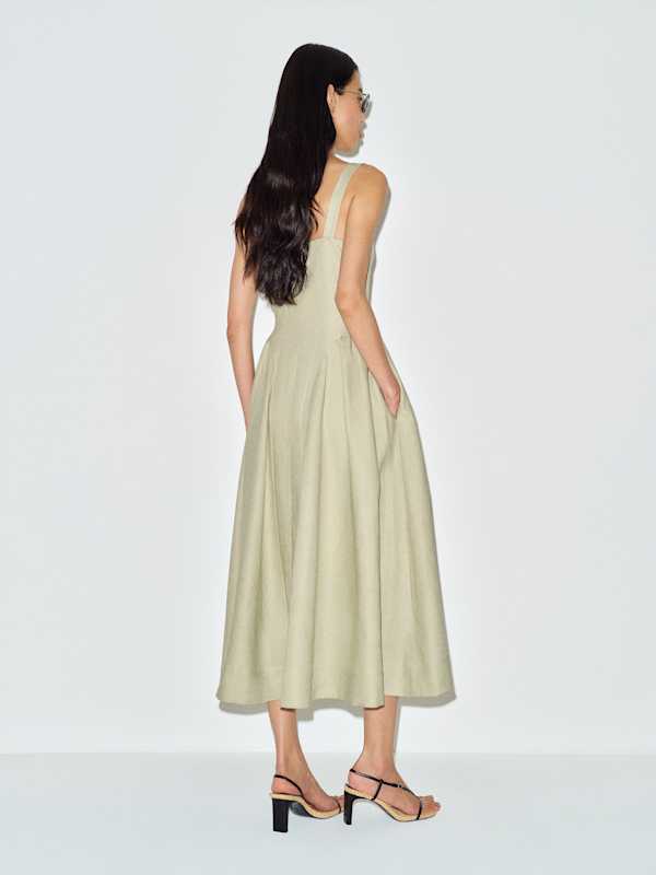 Birdie Linen Dress - Dried Herbs