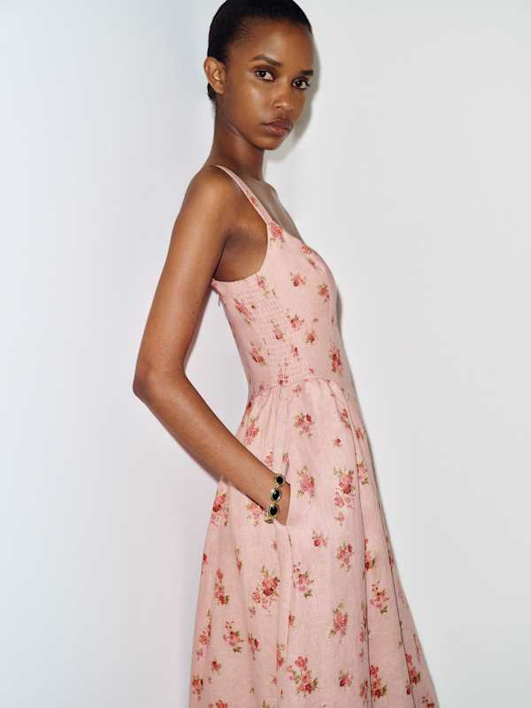 Birdie Linen Dress - Tea Time
