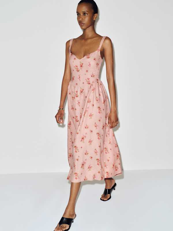 Birdie Linen Dress - Tea Time