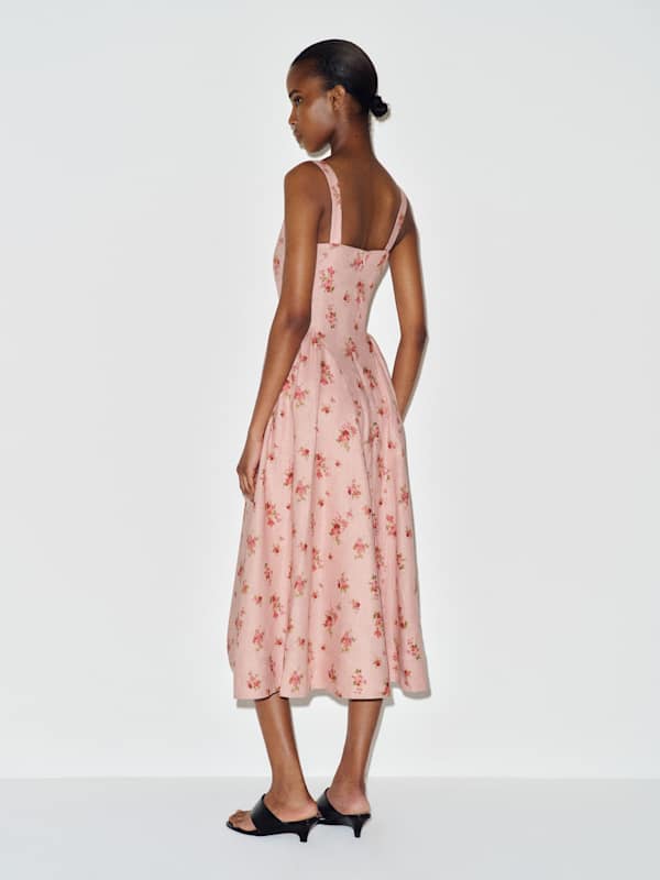 Birdie Linen Dress - Tea Time