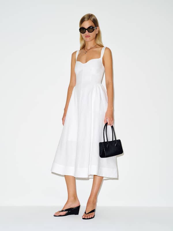Birdie Linen Dress - White