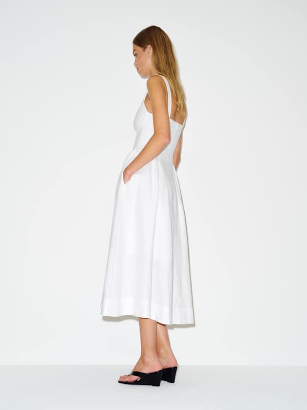 Birdie Linen Dress - White